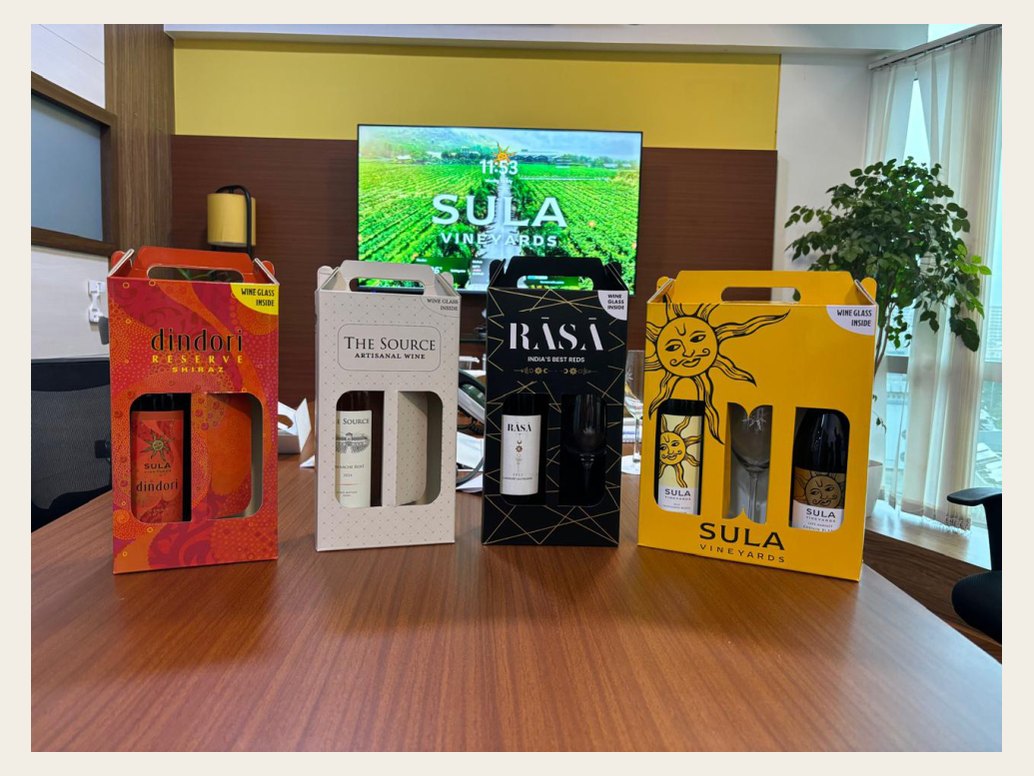 A range of printed gift cartons in different colourways