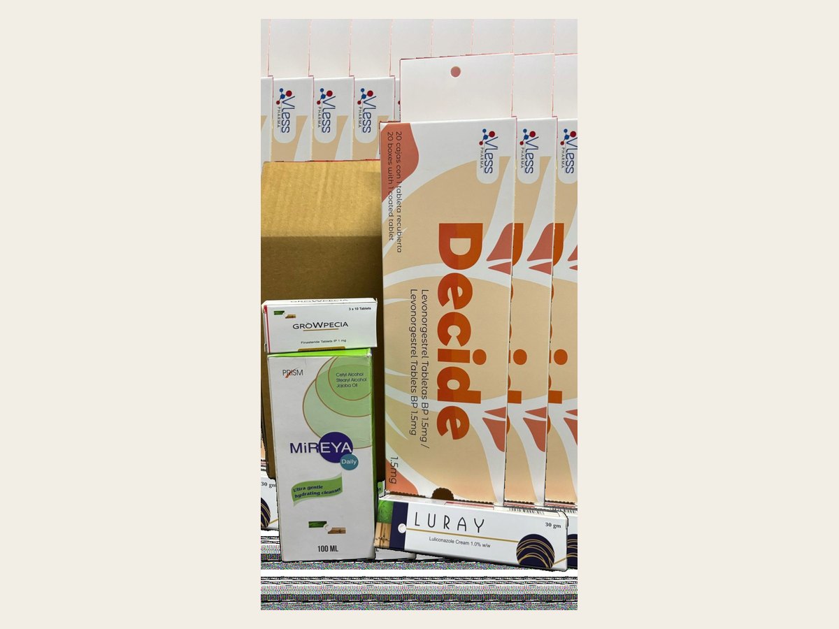 Counter-top PDQ display unit holding retail products